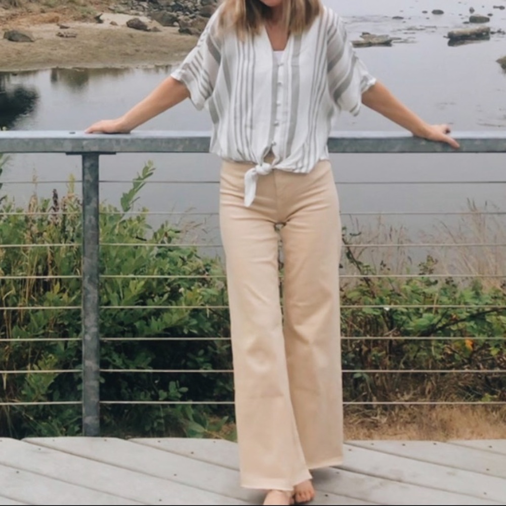 Striped Button-Up Blouse